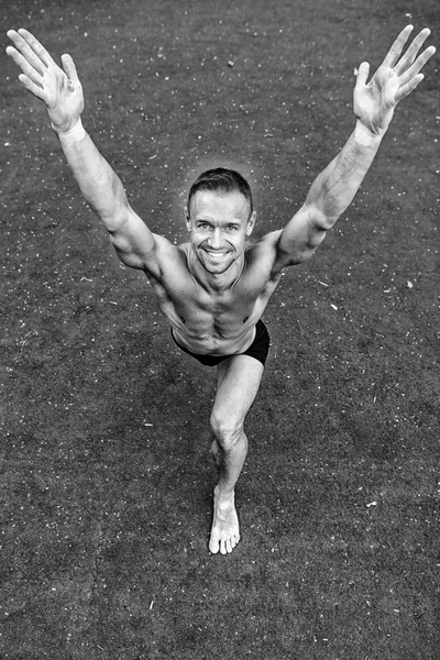 Man Yoga Practice Pose Training Concept — Stock Photo, Image