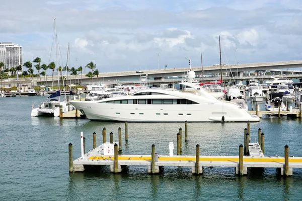 Biscayne Bay, yat boyunca şehir Miami koyunda demirledi