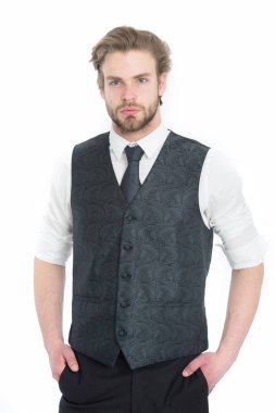 Beyefendi ya da adam ya da ciddi beyefendi yelek ve kravat