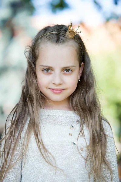 Portret van een lief klein gelukkig prinses meisje — Stockfoto
