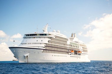 Büyük lüks beyaz cruise gemi gemisi denizde