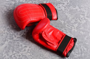 Knock out ve güçlü yumruk kavramı. Boks spor giyim çifti