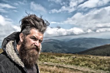 adam hipster veya sakal ve bıyık adam