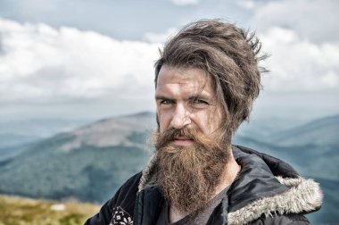 adam hipster veya sakal ve bıyık adam