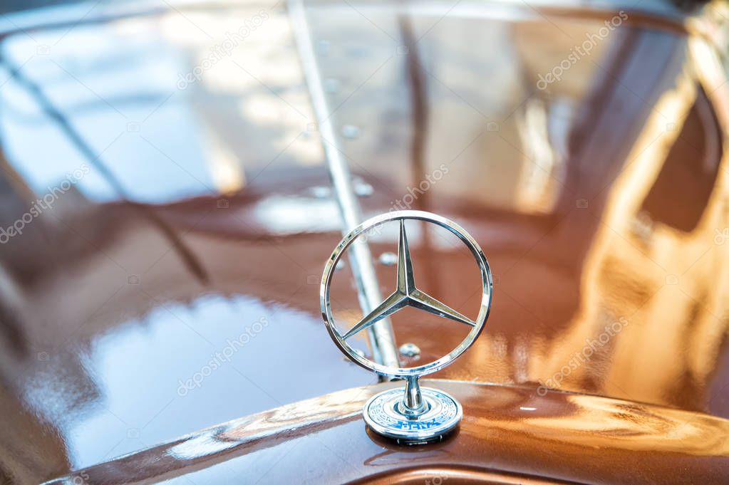 Berlin, Germany - may 31, 2017: Mercedes Benz Sign or logo Close Up. Founded in 1926 is a German luxury automobile manufacturer, a multinational division of the German manufacturer Daimler AG