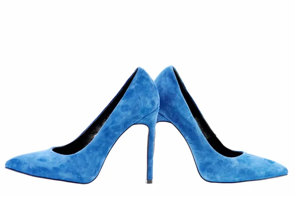 Kék velúr magassarkú cipőt, Vértes — Stock Fotó