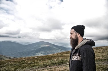 adam hipster veya sakal ve bıyık adam