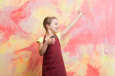 Şef çocuk ile cupcake.