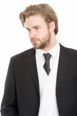 İşadamı veya siyah ceketli ceo.