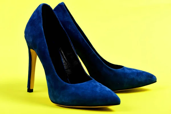 Female formal suede footwear, close up — Stock Photo, Image