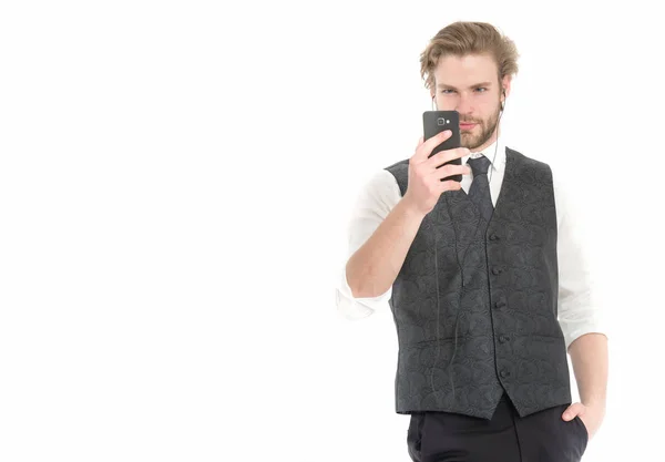 Gerente con barba en la cara . — Foto de Stock