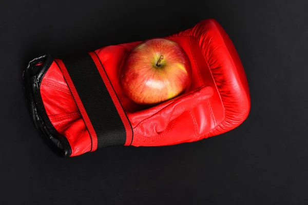 Knock out and healthy nutrition concept. Pair of boxing sportswear