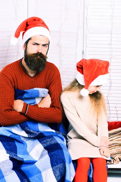 Santa hombre con chica rubia — Foto de Stock