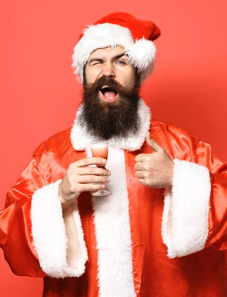 Pohledný vousatý Santa Claus muž — Stock fotografie