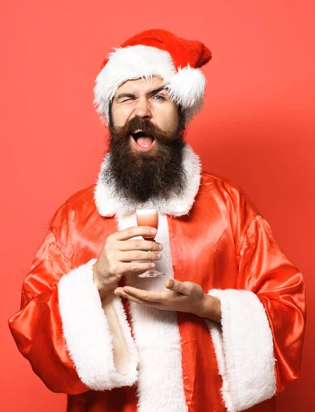 Bonito barbudo santa claus homem — Fotografia de Stock