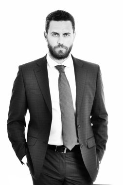 adam ya da kabul mavi ceketi, kravat işadamı ile ciddi