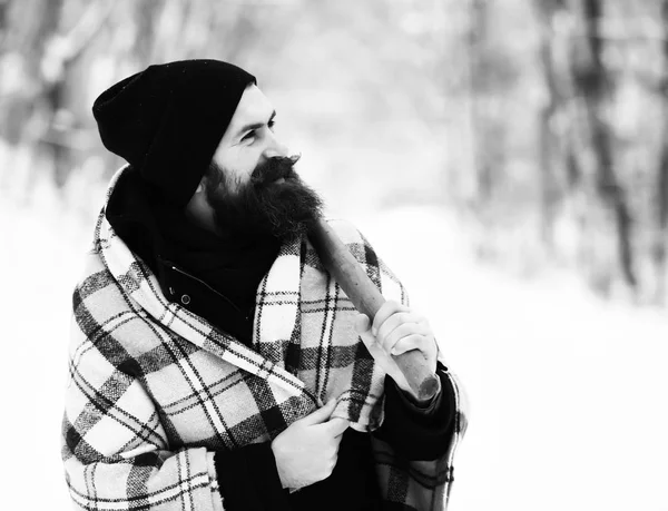 Cheerful man or lumberjack — Stock Photo, Image