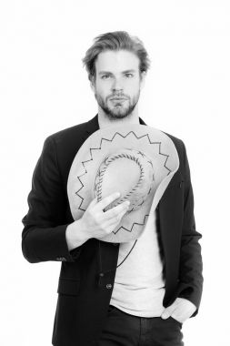 kovboy şapkası ve siyah ceket giyen işadamı veya genç adam