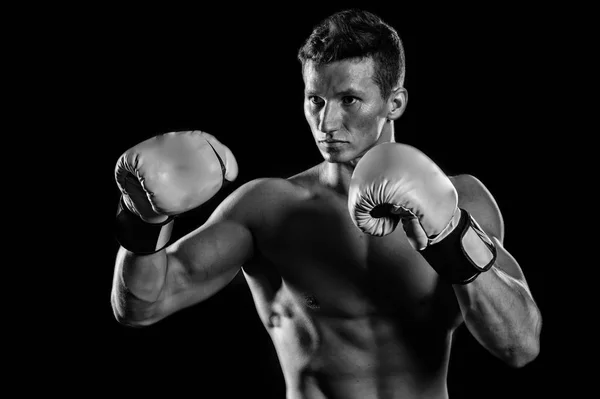 Gladiatore o atlante in guanti da boxe — Foto Stock