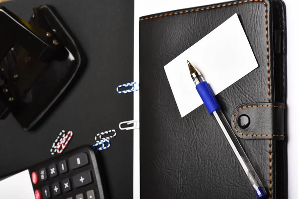 İleti örneği ve siyah ve beyaz zemin üzerine organizatör