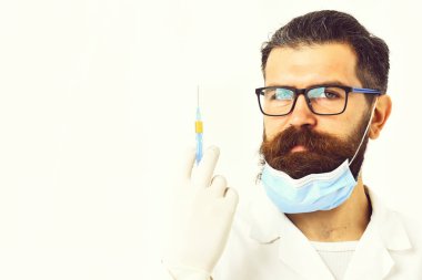 Kaba sakallı Kafkas doktor ya da lisansüstü öğrencisi