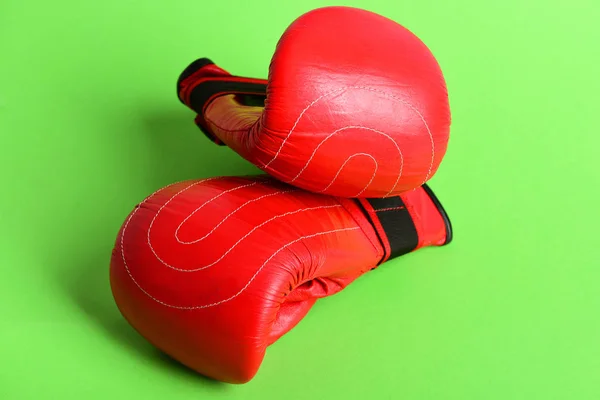 Sport duet of red gloves for professional boxing