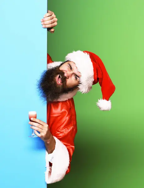 Lustiger bärtiger Weihnachtsmann — Stockfoto