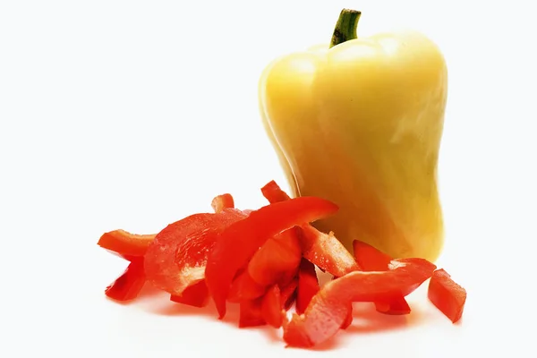 Fresh vegetable, sweet pepper, colorful cut paprika isolated on — Stock Photo, Image