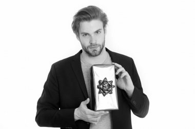 hediye kutusu ya da Noel için mevcut olan şık adam