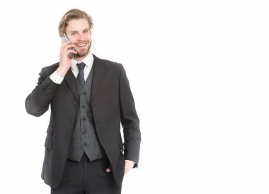 İşadamı veya siyah ceketli ceo.