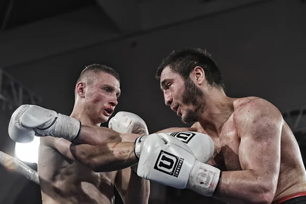 Boxeadores en el ring durante la lucha por los puntos de clasificación — Foto de Stock