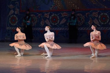 Bale dansçısı balerin bale sırasında Corsar