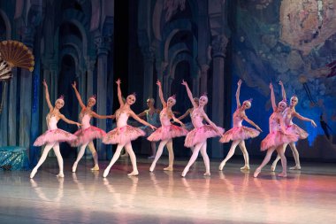 Bale dansçısı balerin bale sırasında Corsar