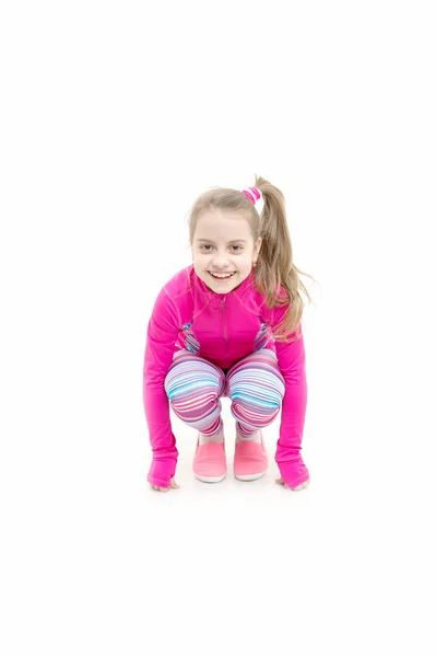 Criança em roupas esportivas rosa . — Fotografia de Stock