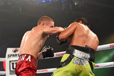 Kimliği belirsiz bir boksörler sıralaması için kavga sırasında halka