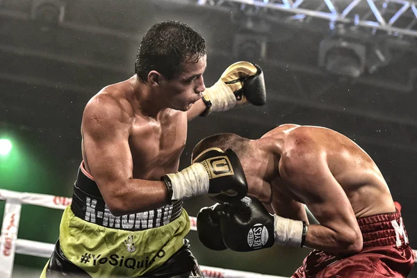 En oidentifierad boxare i ringen under kampen för rankingpoäng — Stockfoto