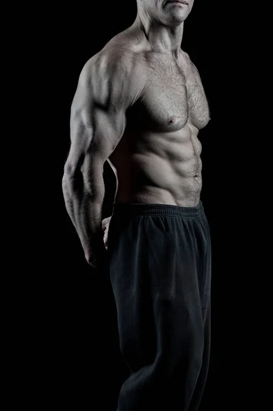 Muž s svalnaté tělo a trup. — Stock fotografie