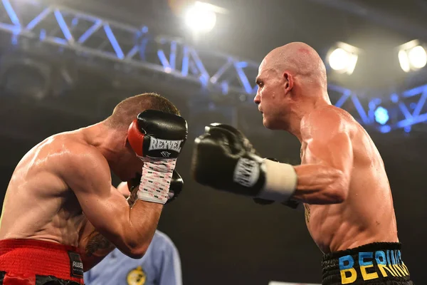 Boxeadores Ismael Garcia y Denys Berinchyk en el ring — Foto de Stock