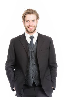 Mutlu yüz sakallı Yöneticisi.