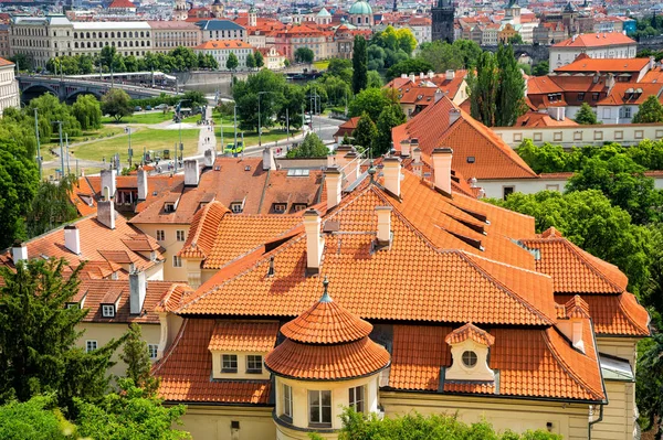 Lesser town houses in Prague, Czech Republic, top view — Stock Photo, Image