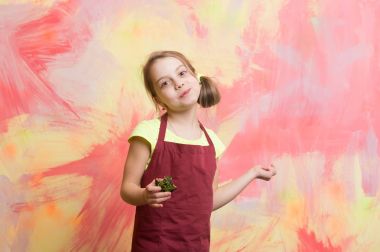 Bebek aşçı kırmızı Şef önlük renkli soyut duvar