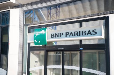 Giriş işareti Bankası bnp paribas de paris, Fransa