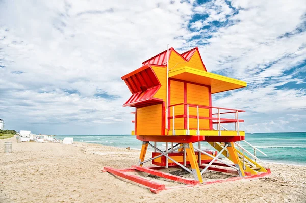 South Beach, Miami, Florida. életmentő ház — Stock Fotó