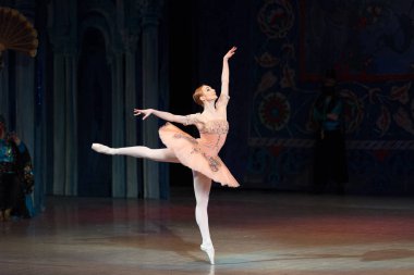 Bale dansçısı balerin bale sırasında Corsar