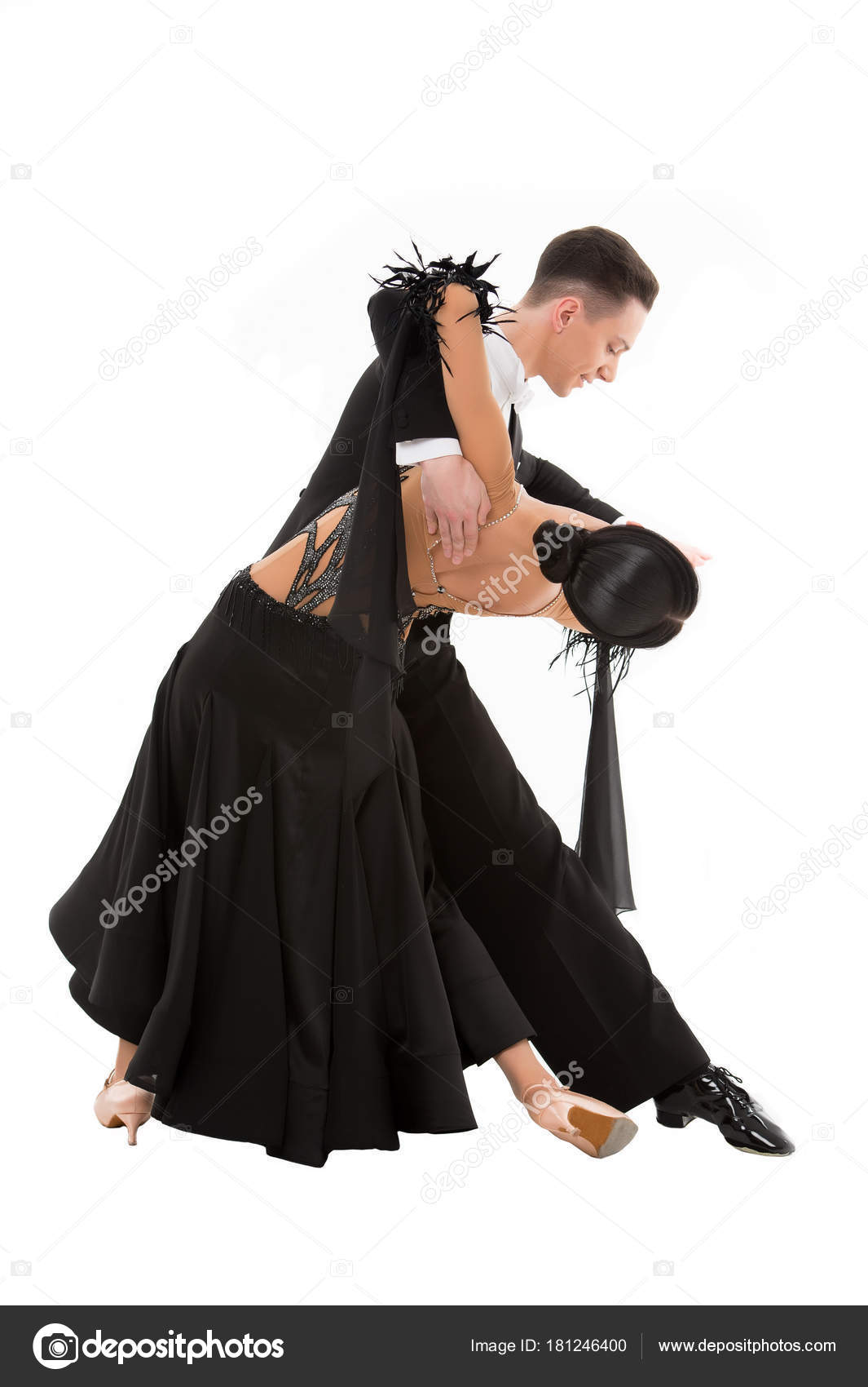 Ballroom Dance Couple Dance Pose Isolated White Background