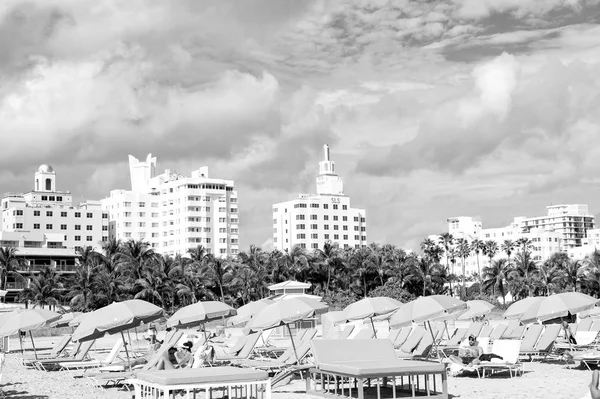 Miami Eua Janeiro 2016 Praia Sul Praia Miami Pessoas Relaxando — Fotografia de Stock