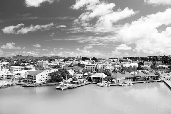 John Antigua Mars 2016 Baie Avec Jolies Maisons Port Avec — Photo