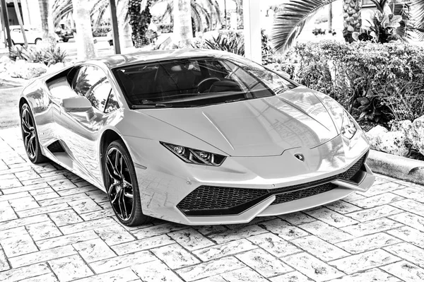 Miami Florida Usa Februar 2016 Supercar Lamborghini Aventador Oransje Farge – stockfoto