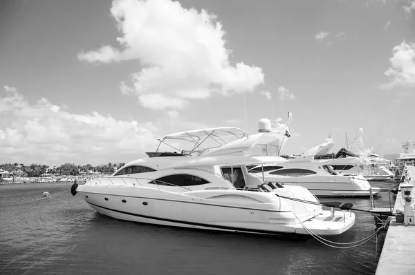 Luxury yachts docked in the port — Stock Photo, Image