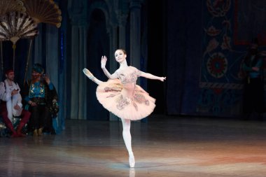 Bale dansçısı balerin bale sırasında Corsar